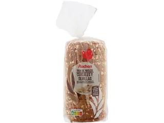 Pão de forma Auchan cereais e sementes 580 g