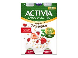 bifidus líquido activia morango cereais 4x155g