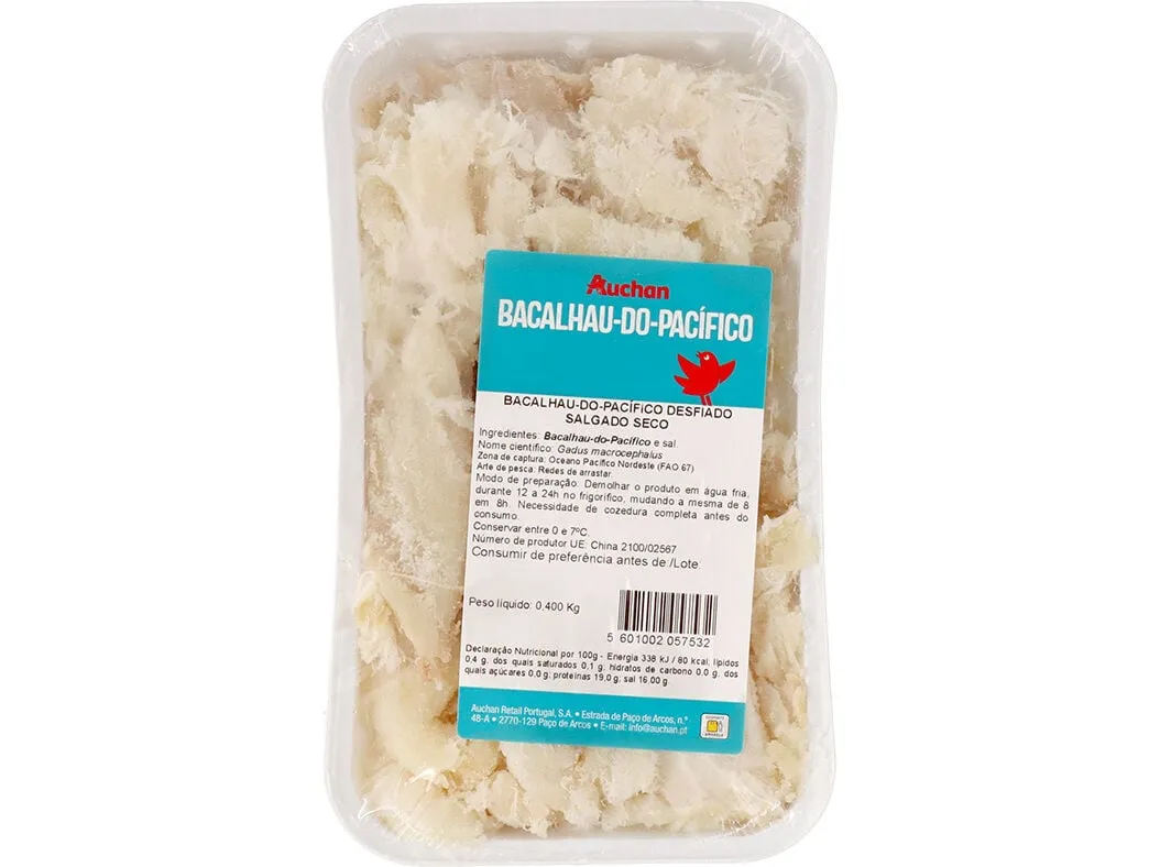 Bacalhau desfiado do pacífico Auchan 400 g