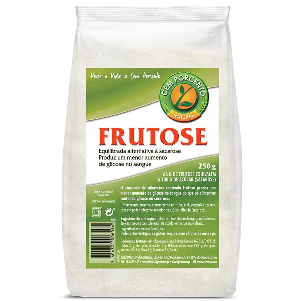Frutose, embalagem de 250g