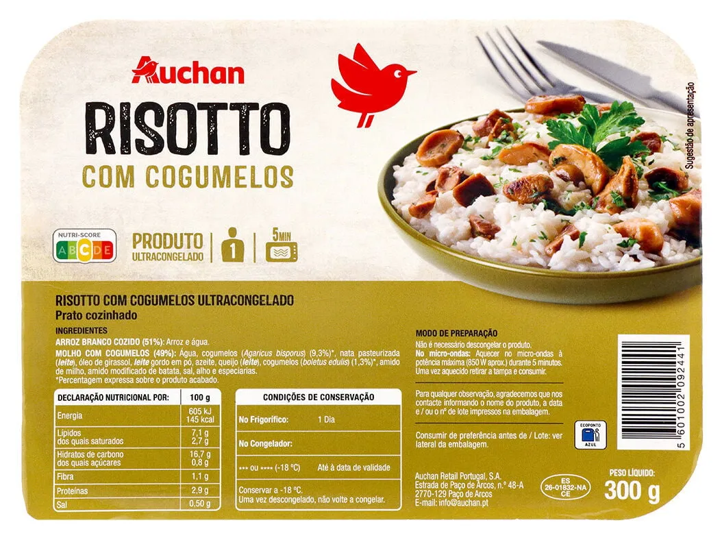 Risotto Auchan com cogumelos 300 g
