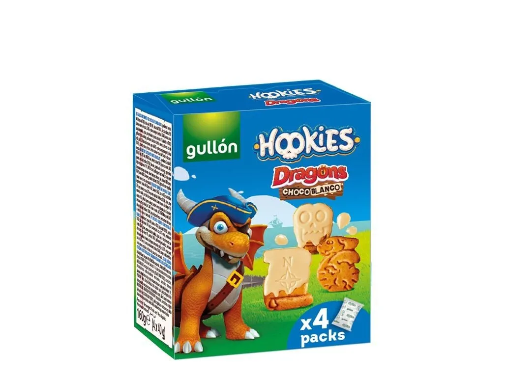 Bolachas cobertas Gullon Hookies chocolate branco 160 g