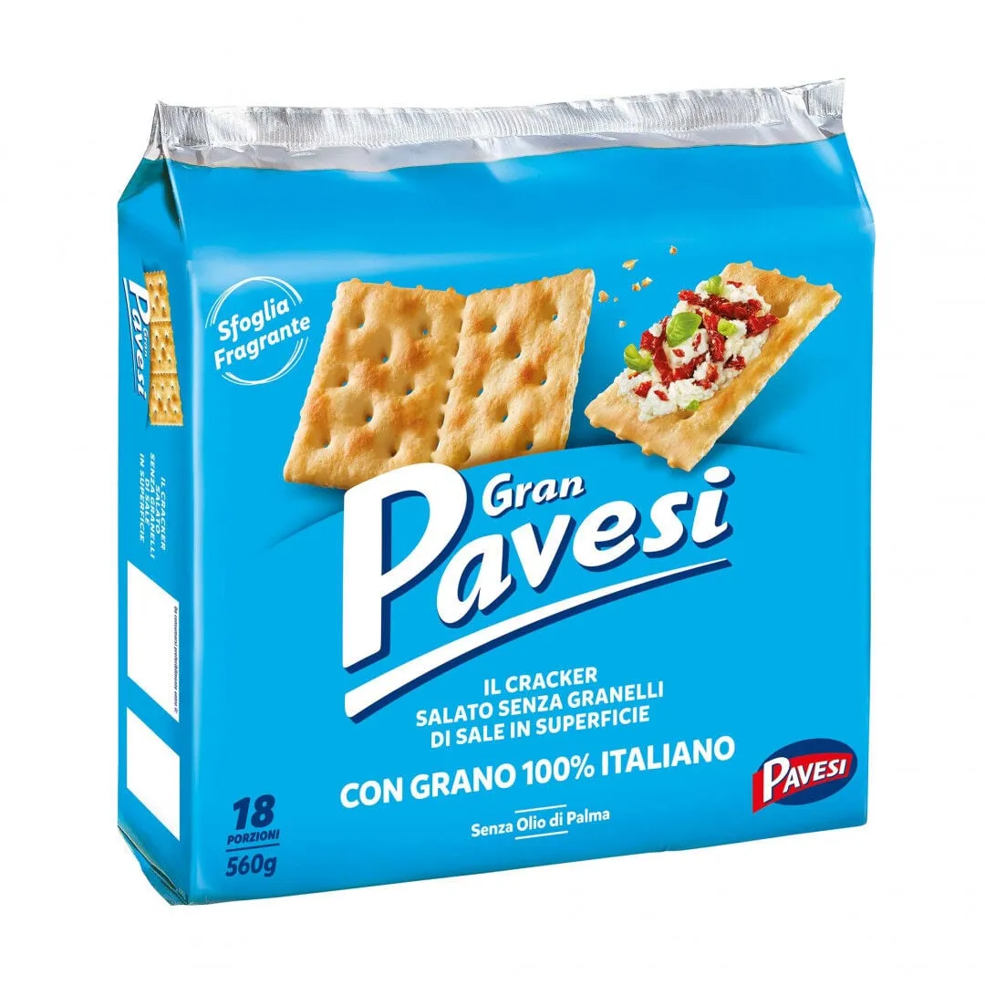 Bolachas Crackers sem Sal na Superfície