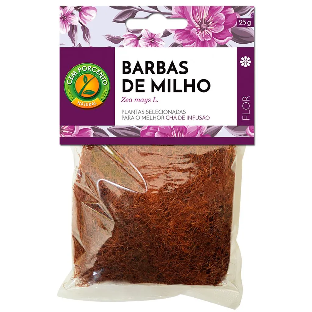 Chá barbas milho planta, embalagem de 25g