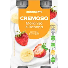 Iogurte Líquido Cremoso Morango e Banana Continente