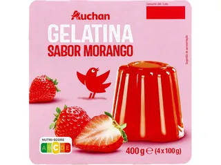 Gelatina Auchan morango 4 x 100 g