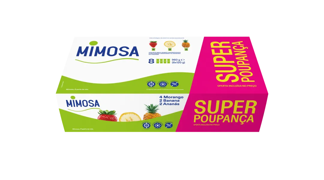 Iogurte Aroma 4 Morango, 2 Banana e 2 Ananás Pack 8