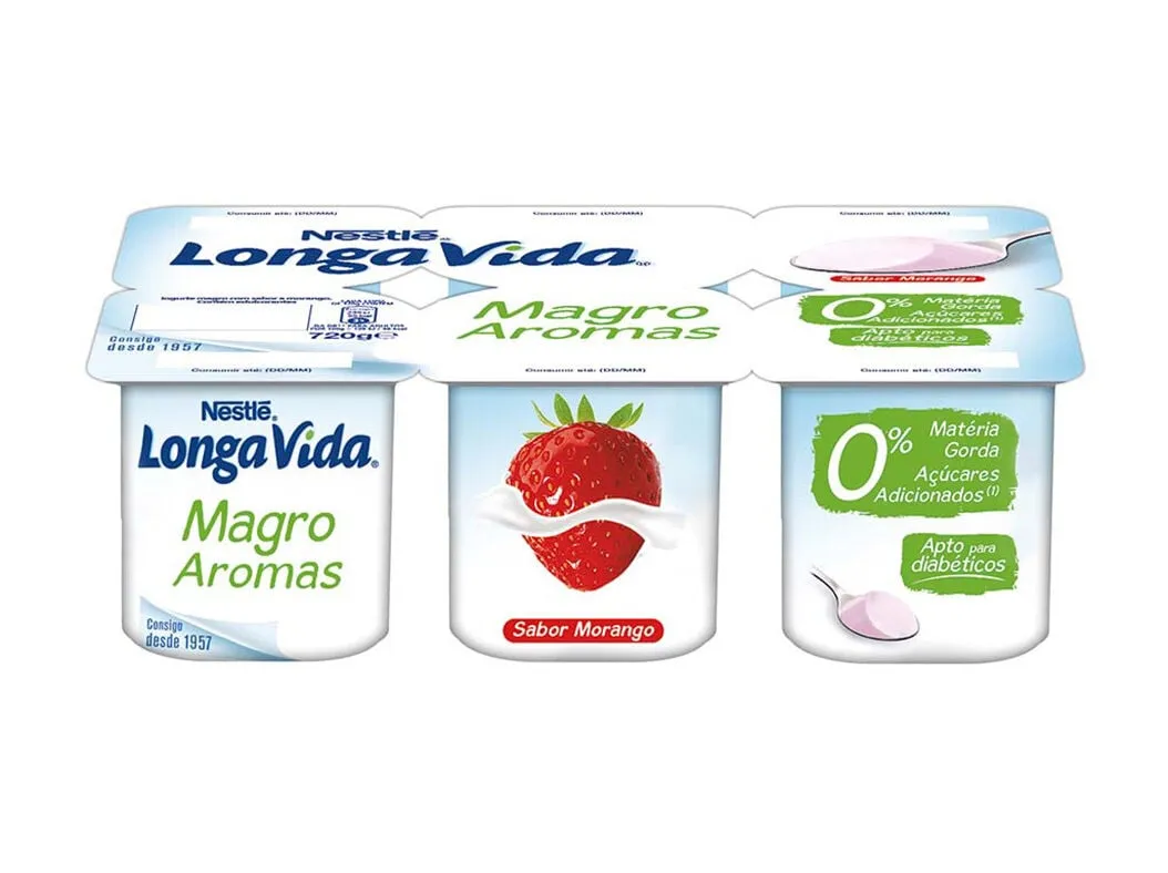 Iogurte Longa VIDA magro aroma morango 6 x 120 g