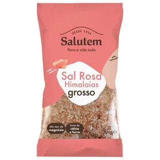 Sal rosa dos himalaias grosso, embalagem de 500g Salutem