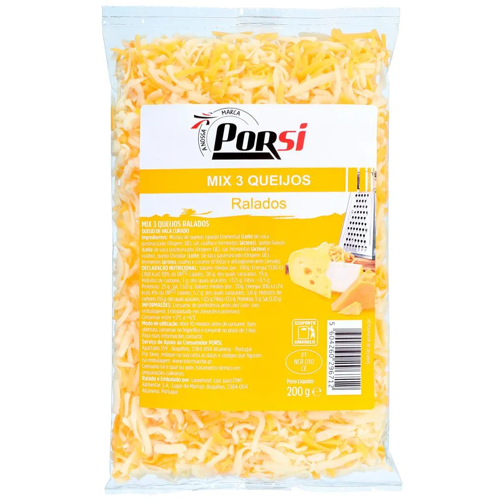 Queijo Mix 3 Queijos Ralado 200g