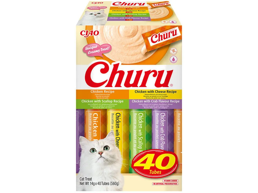 Snacks para gato CIAO churu frango 40 x 14 g