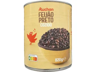 Feijão preto Auchan cozido 820(520)g