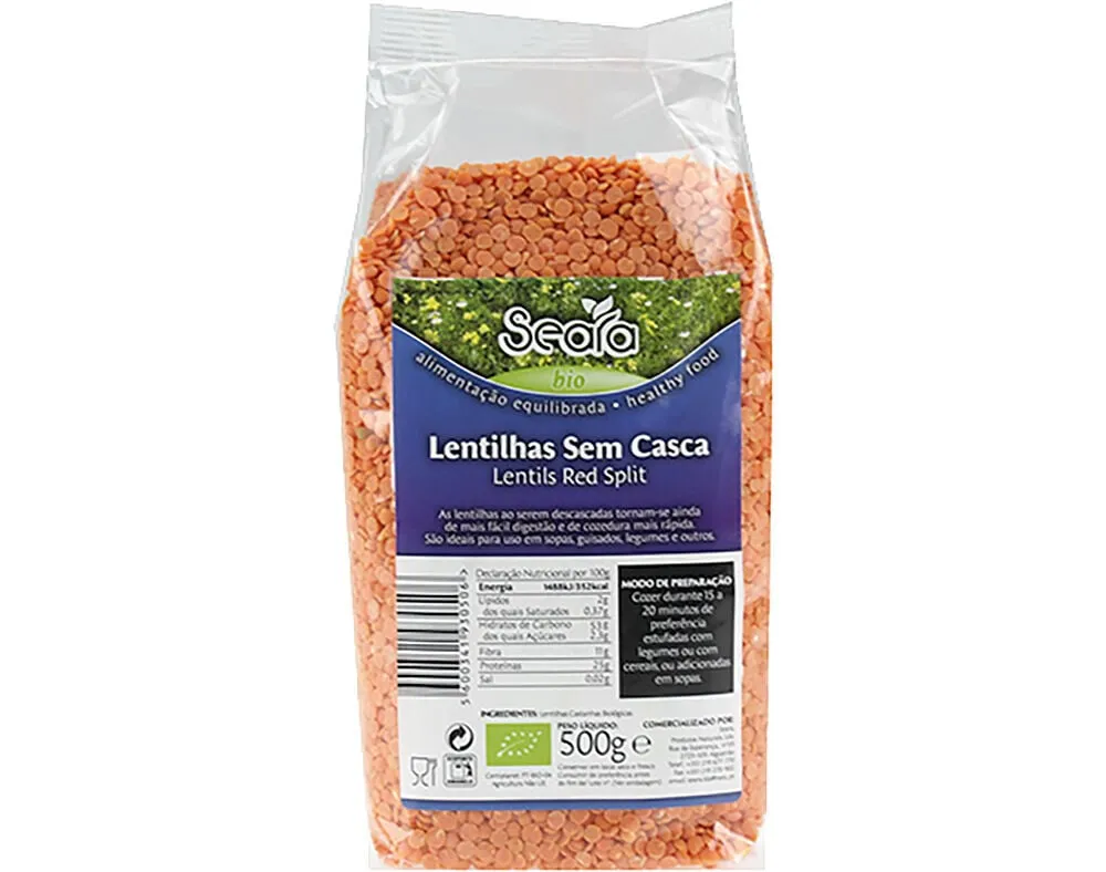 Lentilhas Seara sem casca bio 500 g