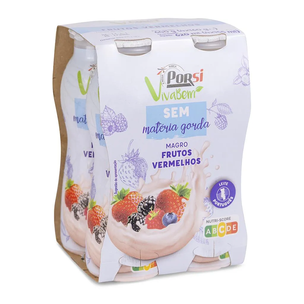 Iogurte Líquido Magro Frutos Vermelhos 4x160g