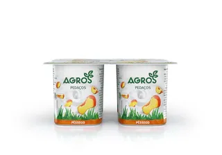 Iogurte Agros pedaços pêssego 4x120 g