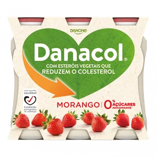 Iogurte Líquido Reduz Colesterol Morango Pack 6 Danacol Danone