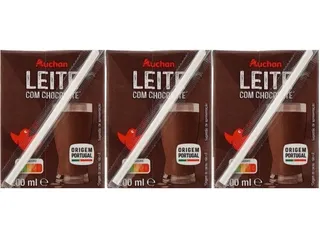 Leite com chocolate Auchan 3 x 200 ml