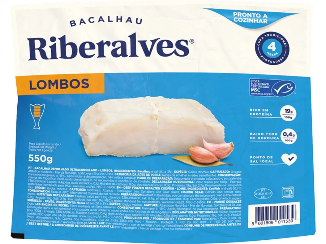 Bacalhau Riberalves lombos 4 meses cura msc 550 g