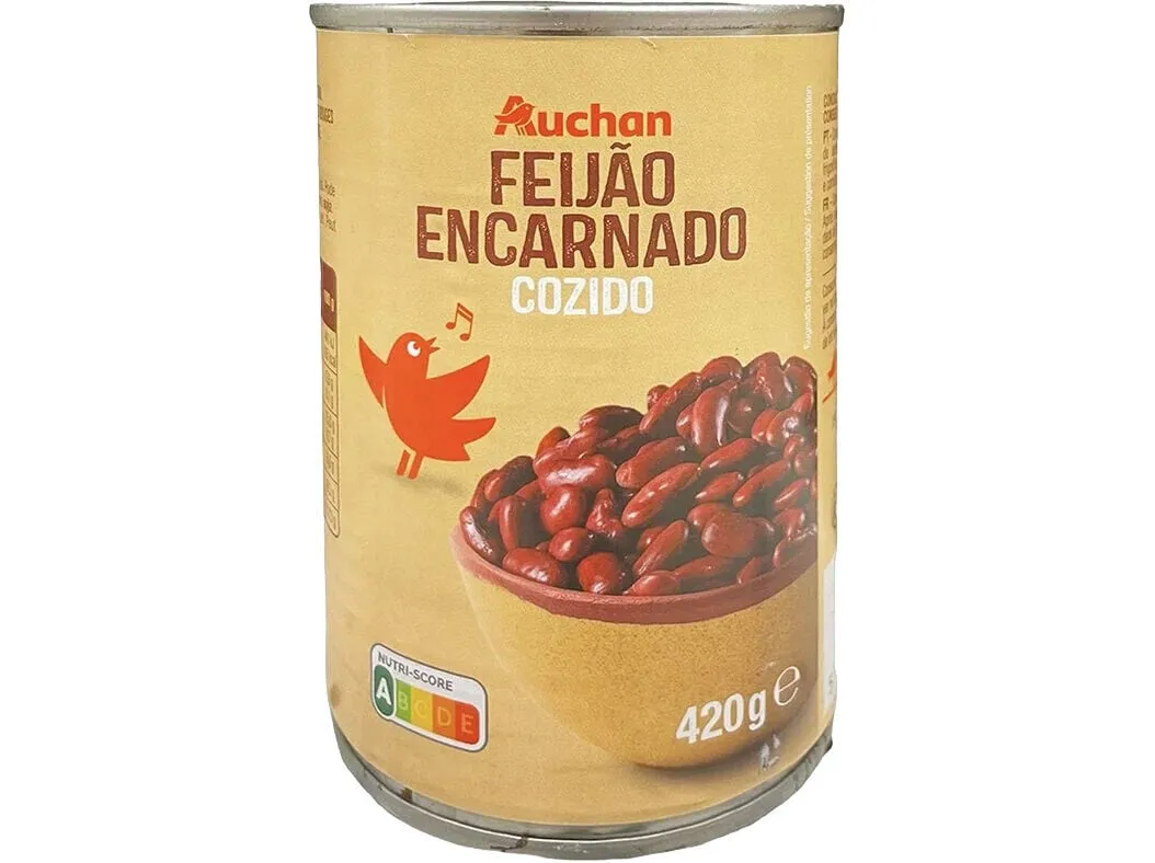 Feijão encarnado Auchan cozido 420(260)g