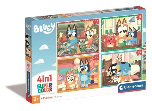 Puzzle Super Color 4 em 1: Bluey - Clementoni