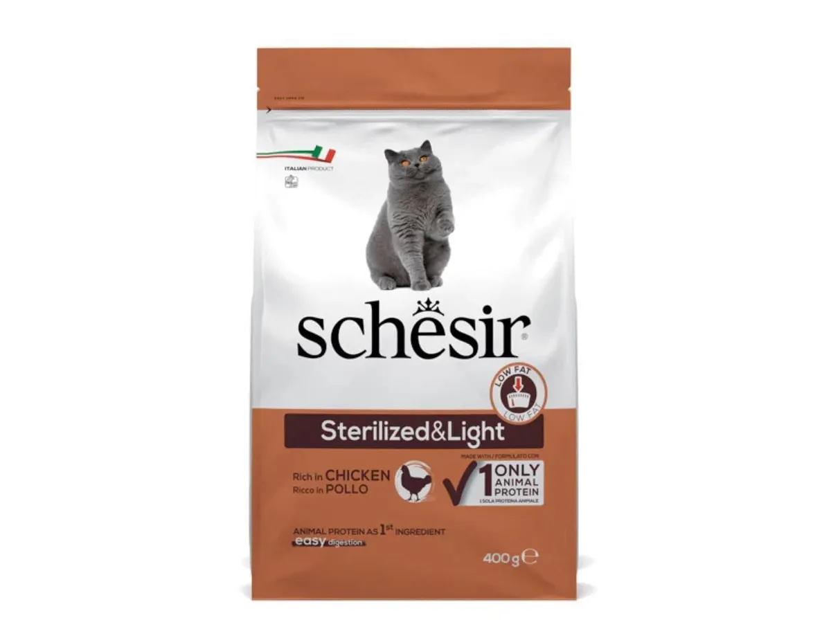 Ração para gato Schesir esterilizado frango 400 g