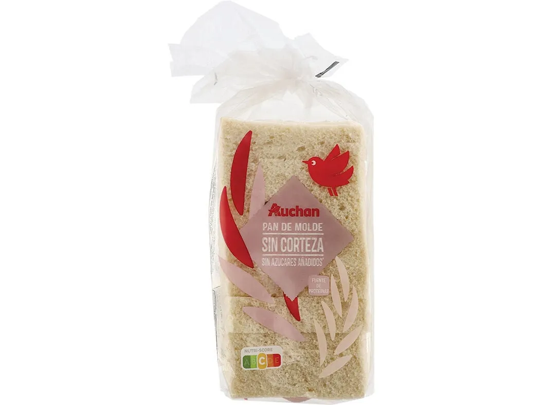 Pão de forma Auchan sem côdea 450 g