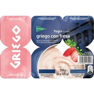 Iogurte Grego Morango Pack 4 unidades embalagem 125 g - El Corte Inglés
