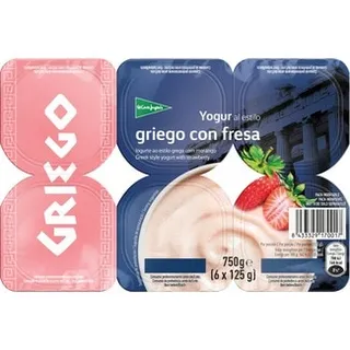 Iogurte Grego Morango Pack 4 unidades embalagem 125 g - El Corte Inglés