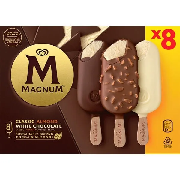 Gelado Chocolate Clássico, Amêndoa e Chocolate Branco