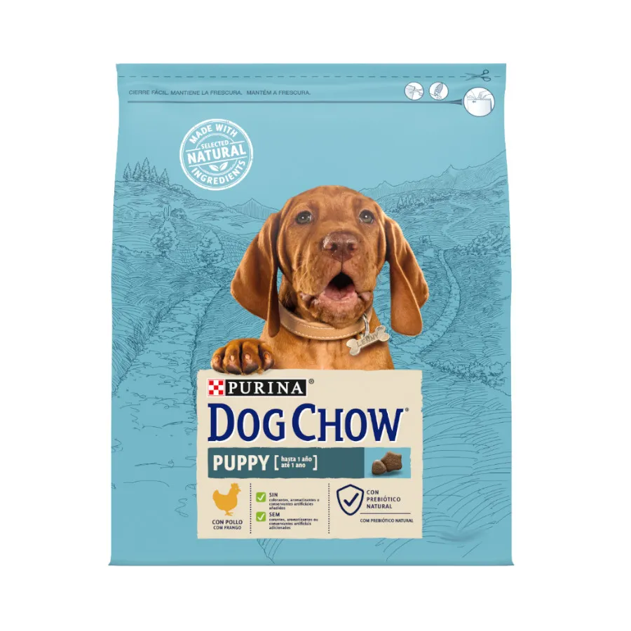 Dog Chow Puppy com frango ração para cães.