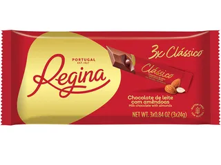 Chocolate Regina leite com amêndoas 3 x 24 g