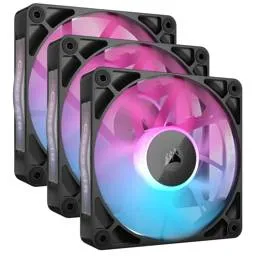 Ventoinha 120mm Corsair 2100RPM iCUE Link RX120 RGB 4 Pinos PWM Preta (Triple Pack)