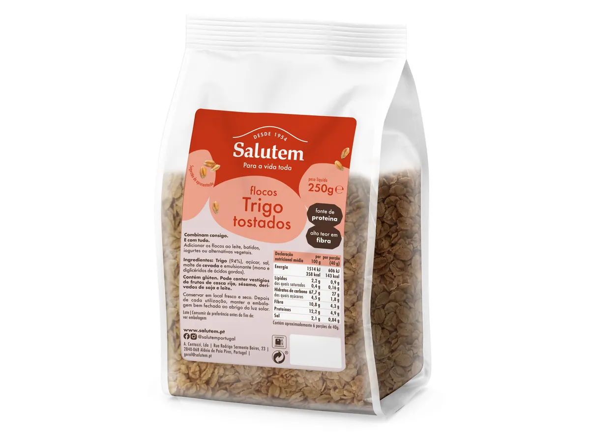 Flocos Salutem trigo integrais tostados 250 g