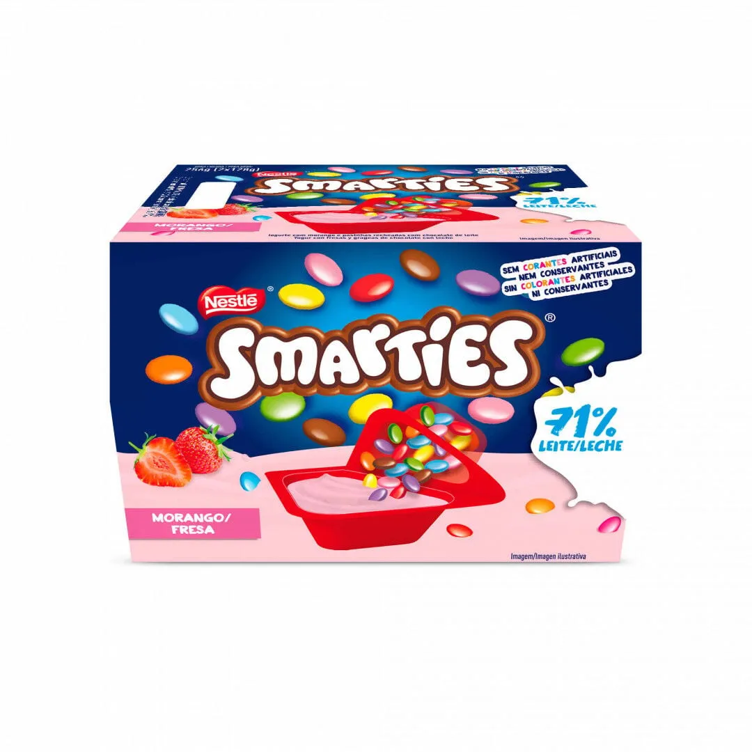 Iogurte Mix-In Smarties Morango Pack 2