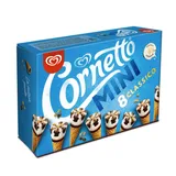 Gelado cornetto mini clássico, embalagem de 8 x 60 ml