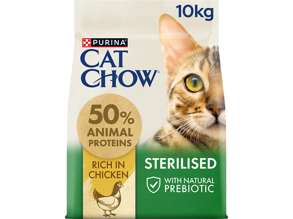 Ração gato CAT CHOW esterilizado frango 10 kg
