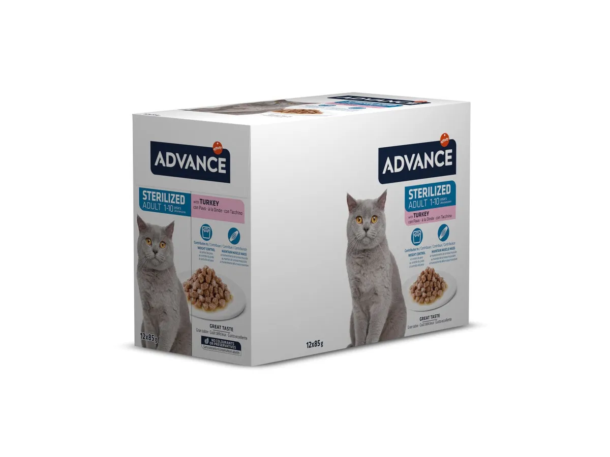 Comida húmida gato Advance esterilizado peru 12 x 85 g