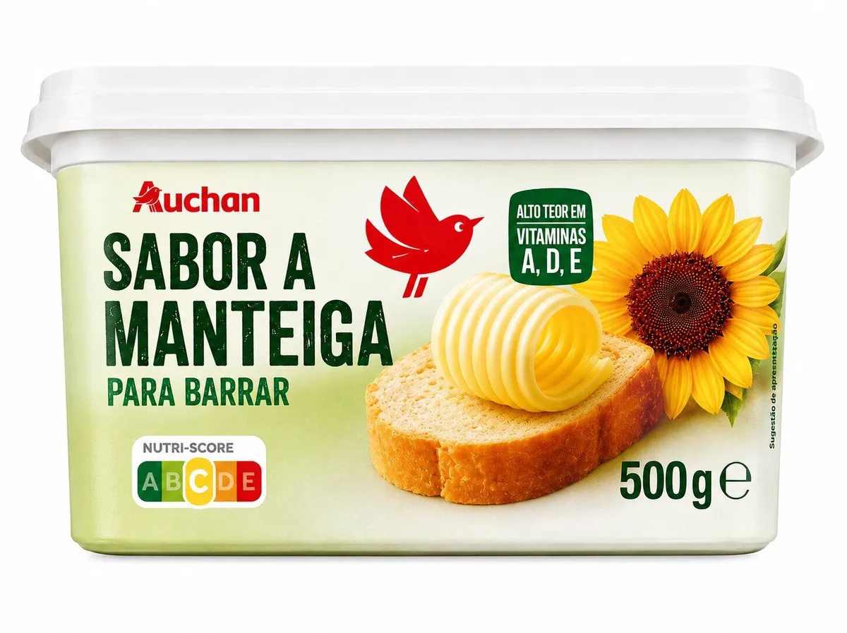 Creme vegetal para barrar Auchan sabor a manteiga 500 g