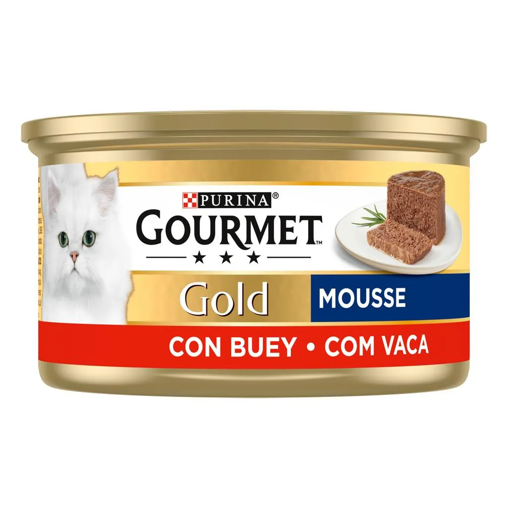 Comida húmida para gato mousse com vaca, embalagem de 90g