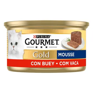 Comida húmida para gato mousse com vaca, embalagem de 90g Purina Gourmet
