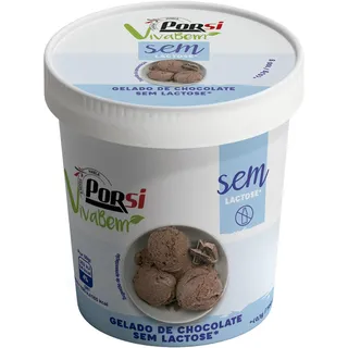 Gelado de chocolate sem lactose Porsi Vivabem