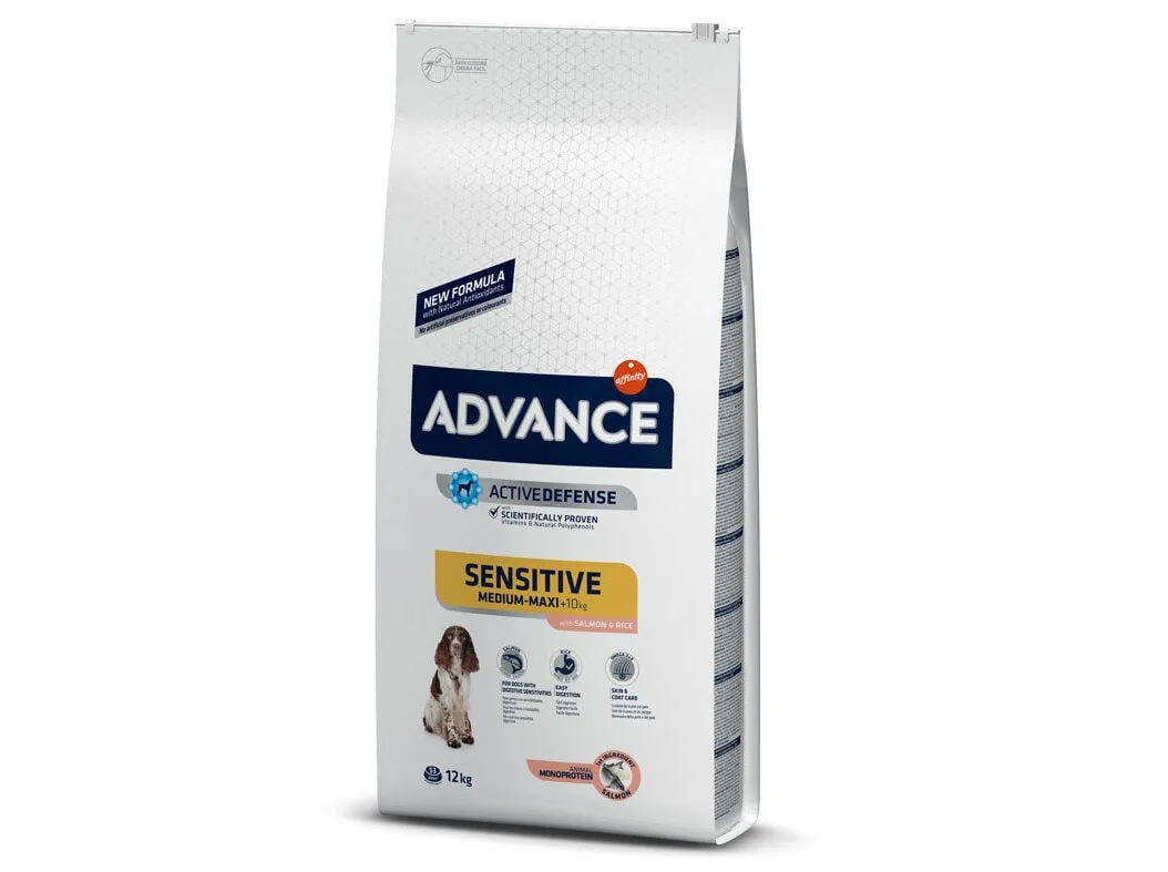 Ração cão Advance sensitive salmão 12 kg