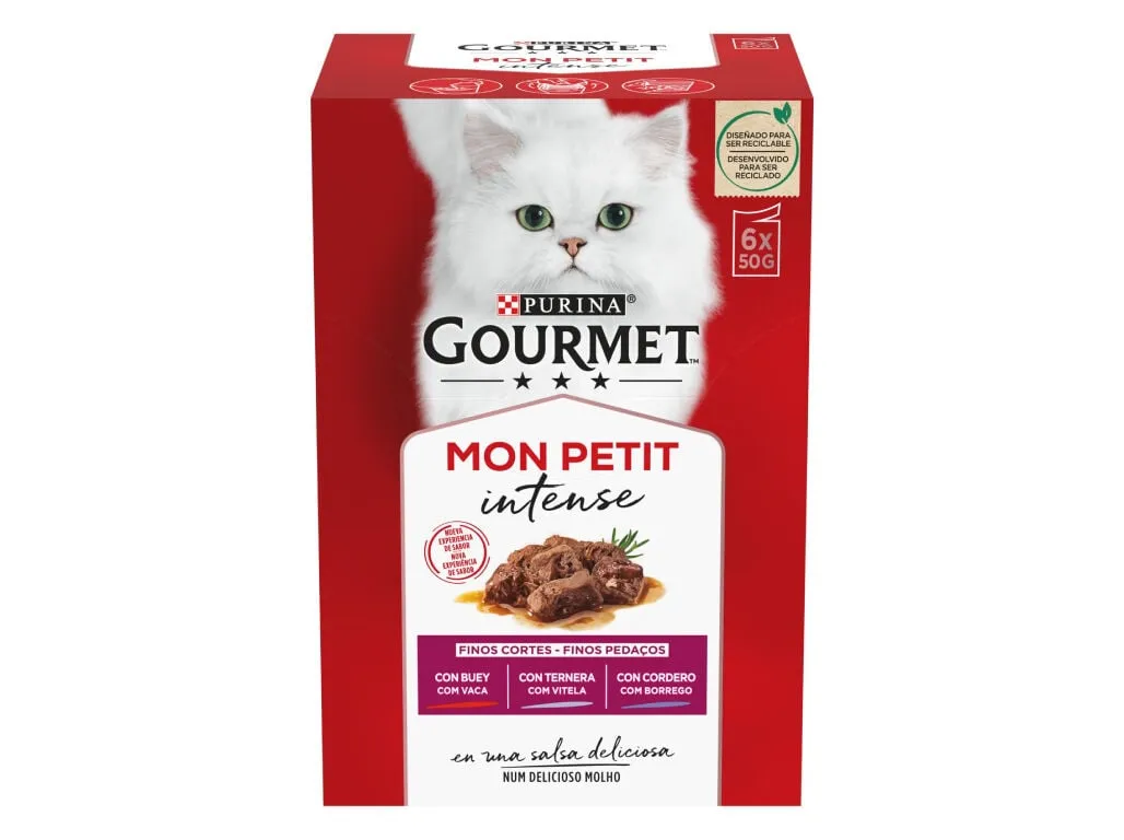 Comida húmida para gato Gourmet mon petit com carne 6 x 50 g