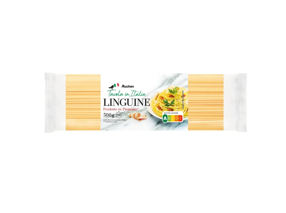 Linguine Auchan à mesa em itália 500 g