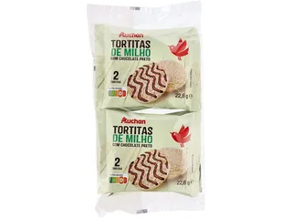 Tortitas Auchan milho chocolate preto 4 x 22,6 g