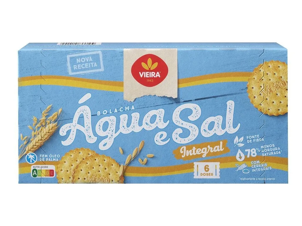 Bolachas agua e sal Vieira amarelo torrado 102 g