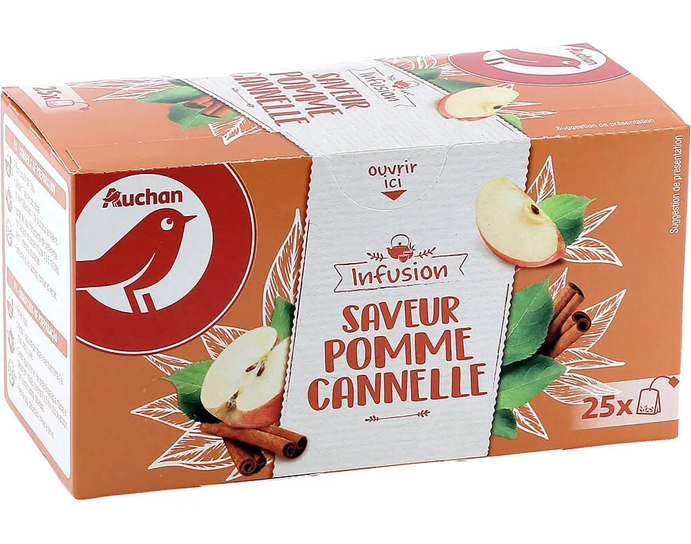 Infusão Auchan maçã e canela 25 saquetas