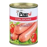 Salsichas de porco em lata