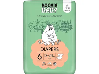 Fraldas Moomin BABY t6 12-24 kg 34un