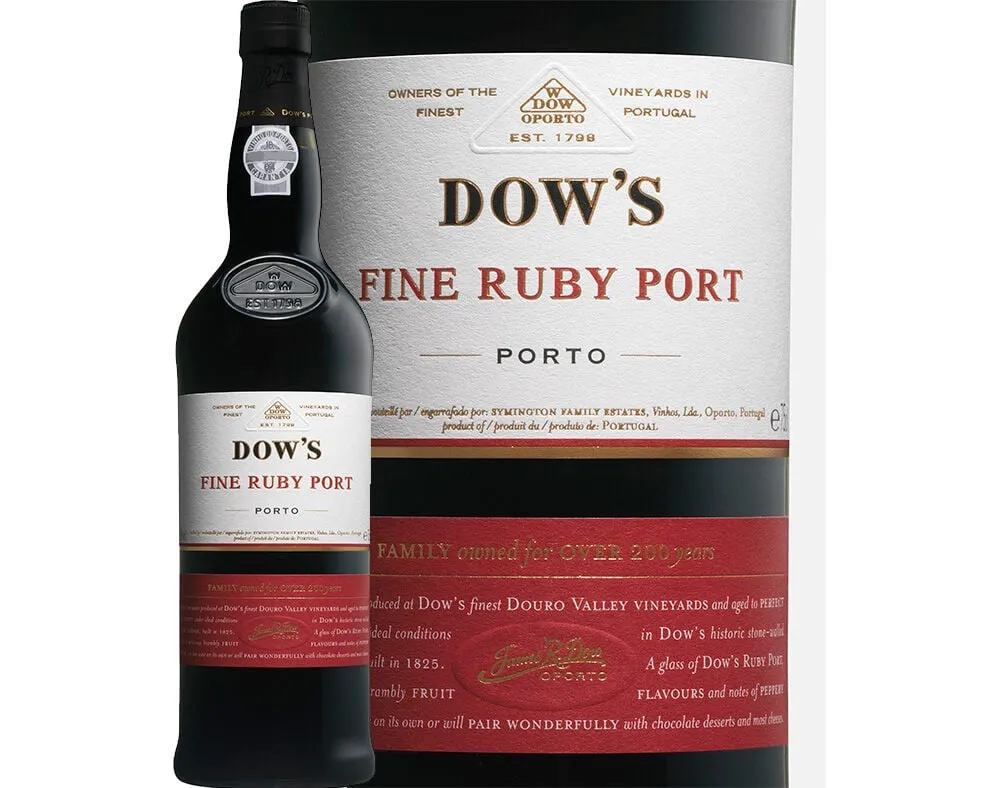 Vinho porto Dow's ruby 0,75 L